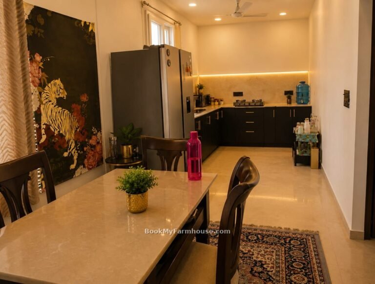 BMF Anand private farmhouse in Noida, kitchen dining