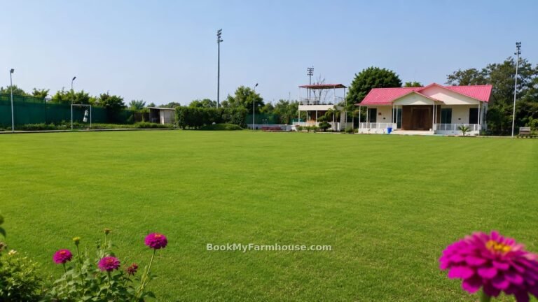 BMF Anand private farmhouse in Noida, lawn and villa