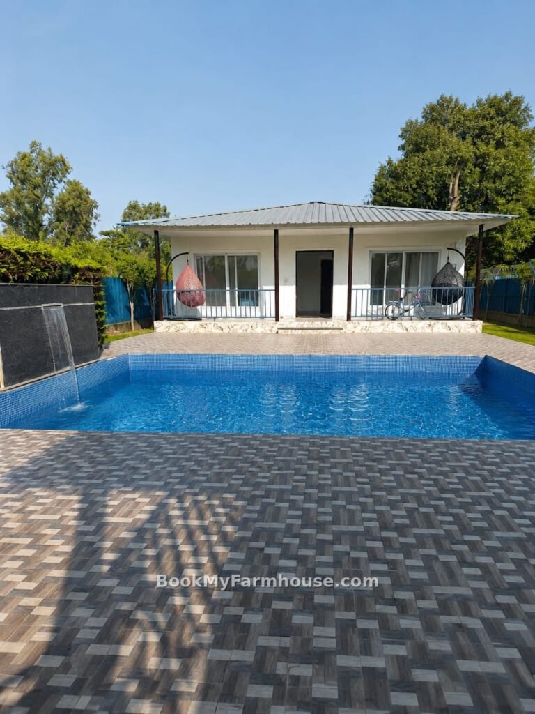 BMF Aqua private farmhouse in Noida, pool and cottage