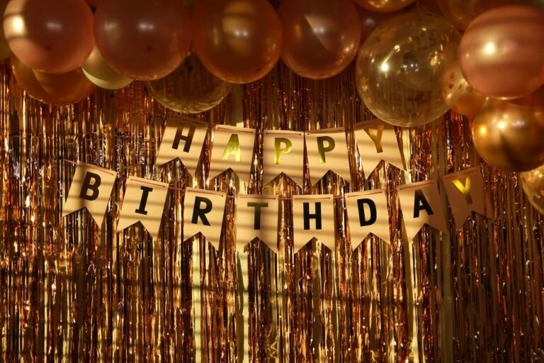 Happy birthday decoration with lights