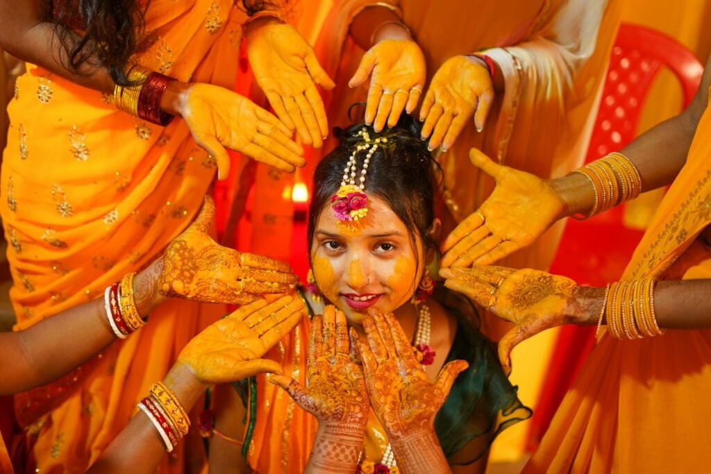 Bride at her haldi ceremony