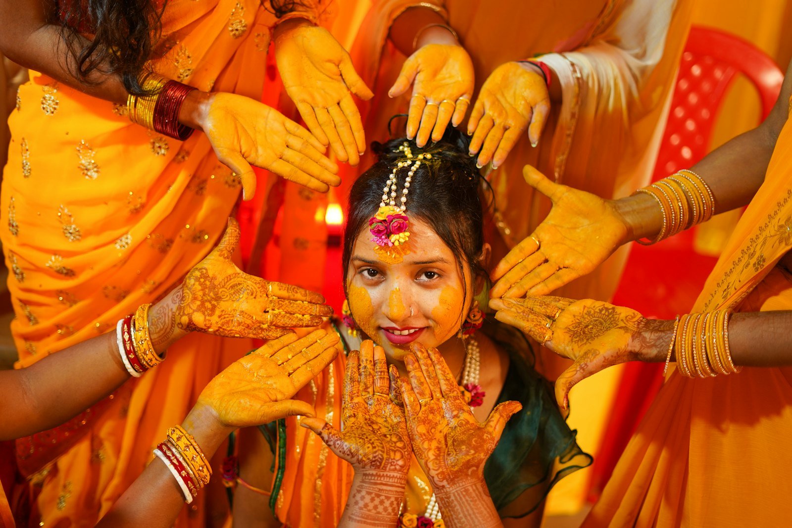 Bride at her haldi ceremony