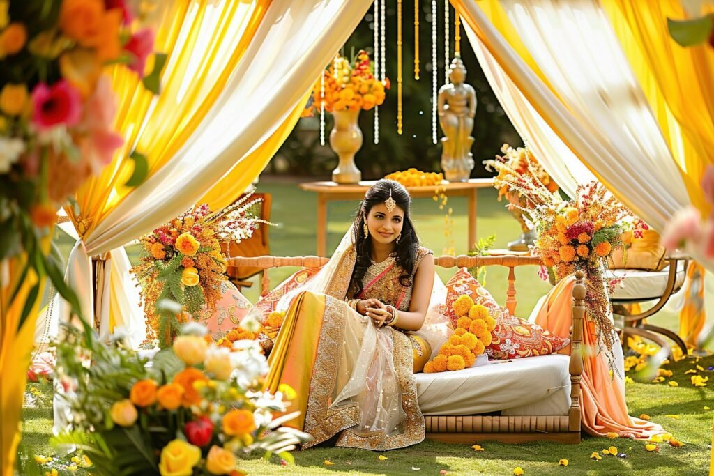 Mehendi ceremony decor setup