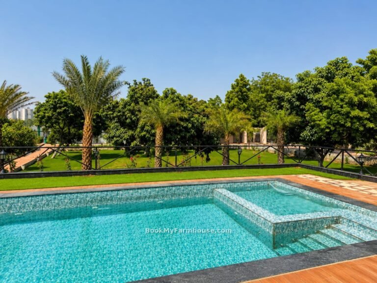 The Party Garden private farmhouse in Noida, pool and garden